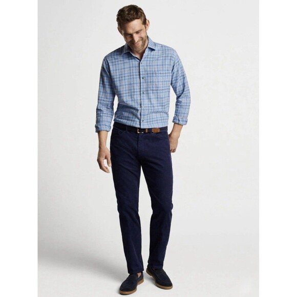 Peter Millar Mens Size Large Blue White Rock Cotton Sport Shirt‎ MF24W65LTF-CBLU - Picture 9 of 9